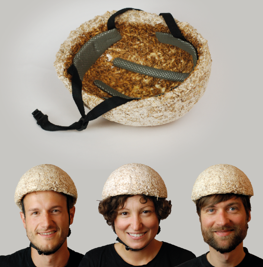 Compositive mycelium helmet — marketing visual